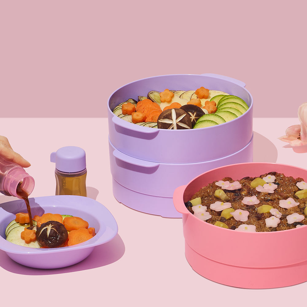 멀티 찜기 2단 연분홍