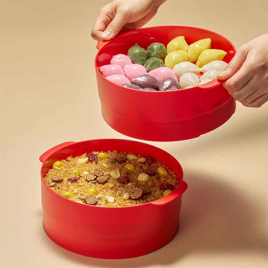 멀티 찜기 2단 빨강