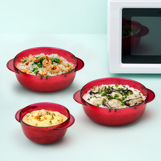 원형 타파렌지 소형 400ml(2개) 레드