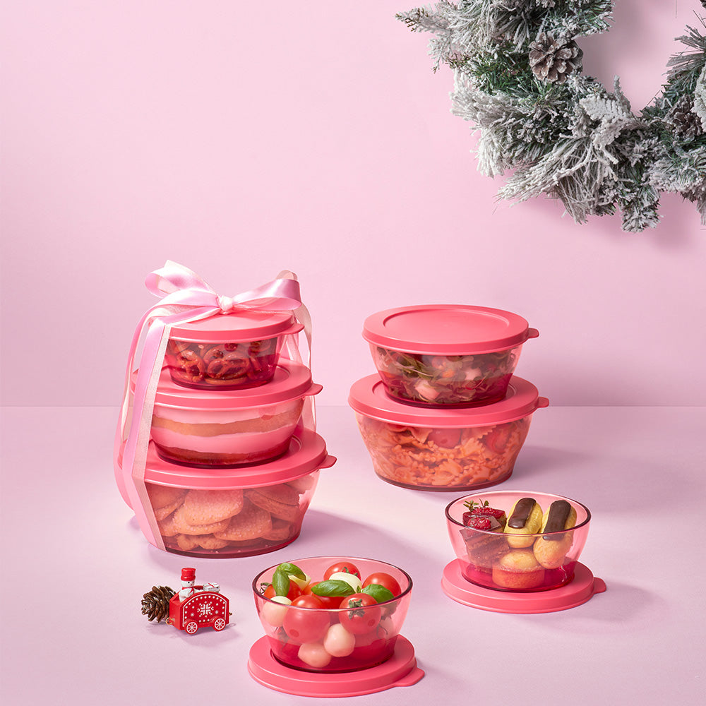 크리스탈 보울 소형 핑크